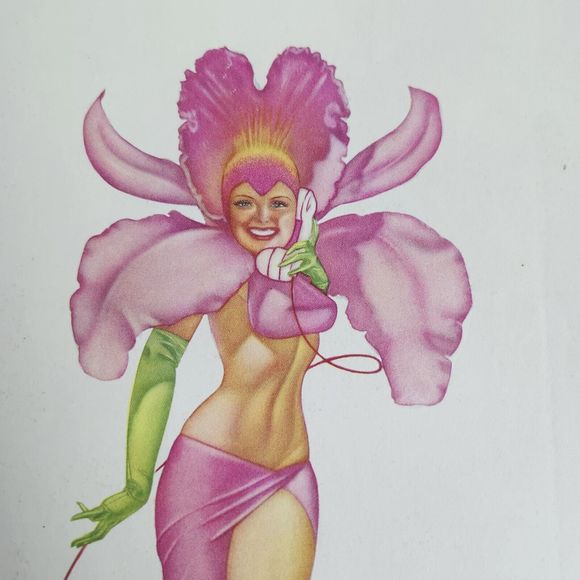 Vtg 1940s George Petty Ziegfeld Follies Pinup Girl Art Print 8.5x11 Flower - Picture 2 of 9